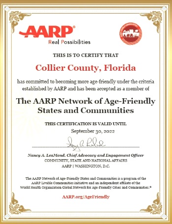 Collier County Accepted into the AARP Network of Age-Friendly States and Communities